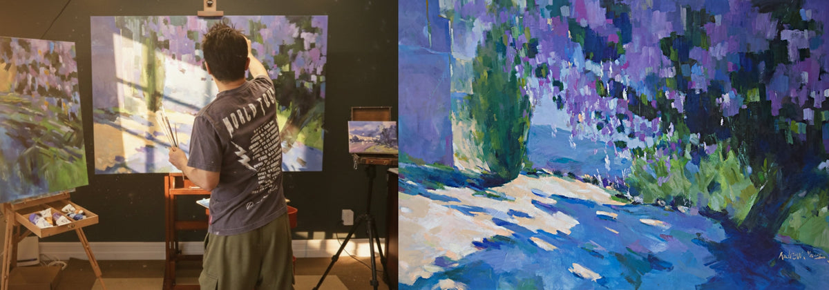 A Day in the Studio: Witnessing the Bloom of Andrew Yang’s “Sunny Wisteria I”