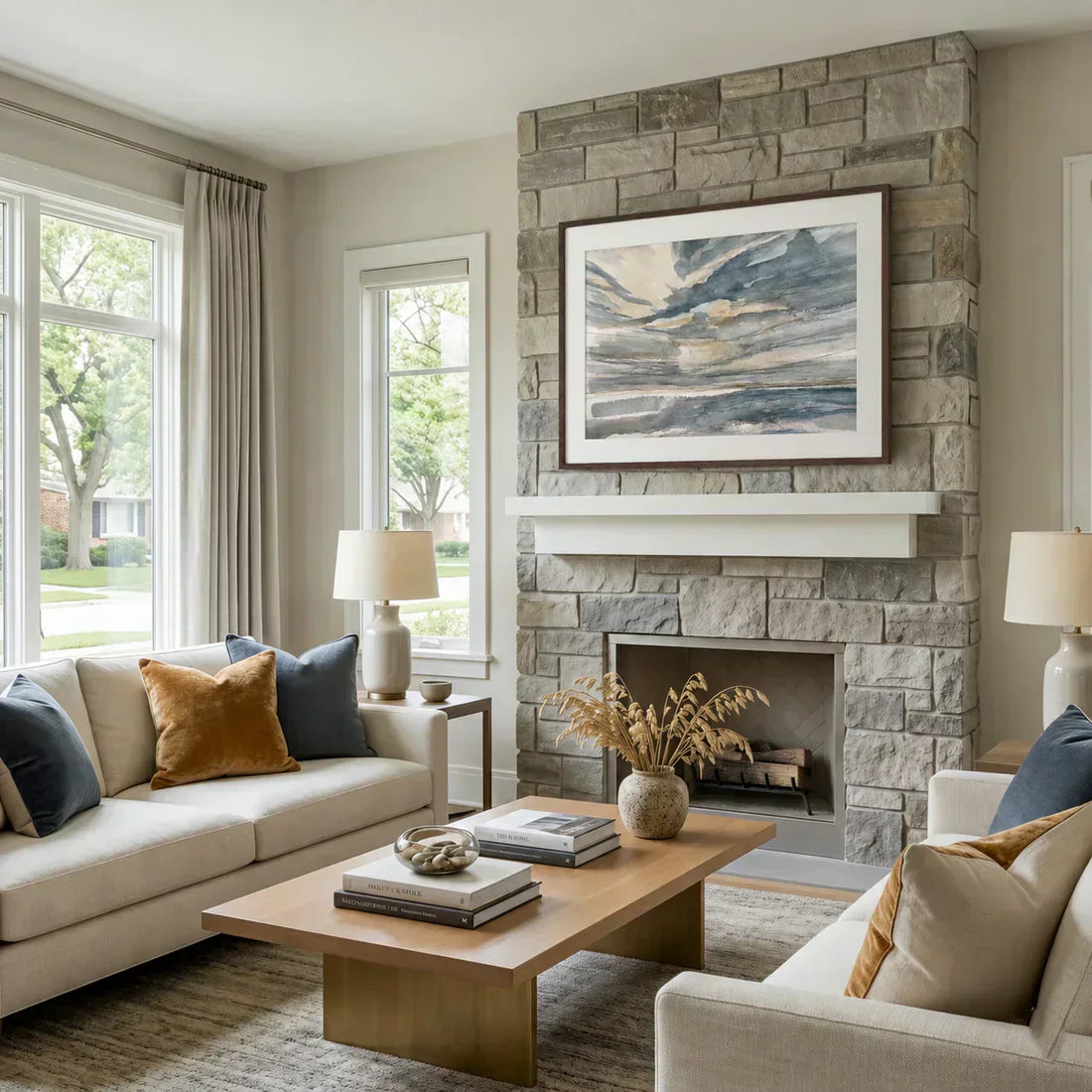 How to Choose the Perfect Fireplace Artwork for a Modern Minimalist Living Room